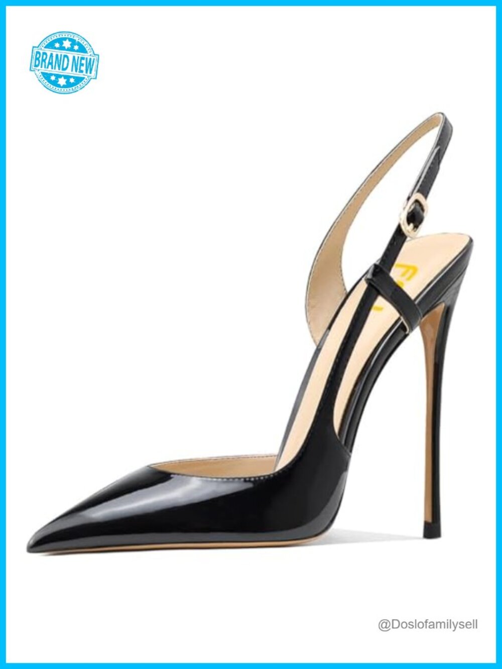Pointed Toe Slingback High Heel Pumps – Synthetic Stiletto Heels